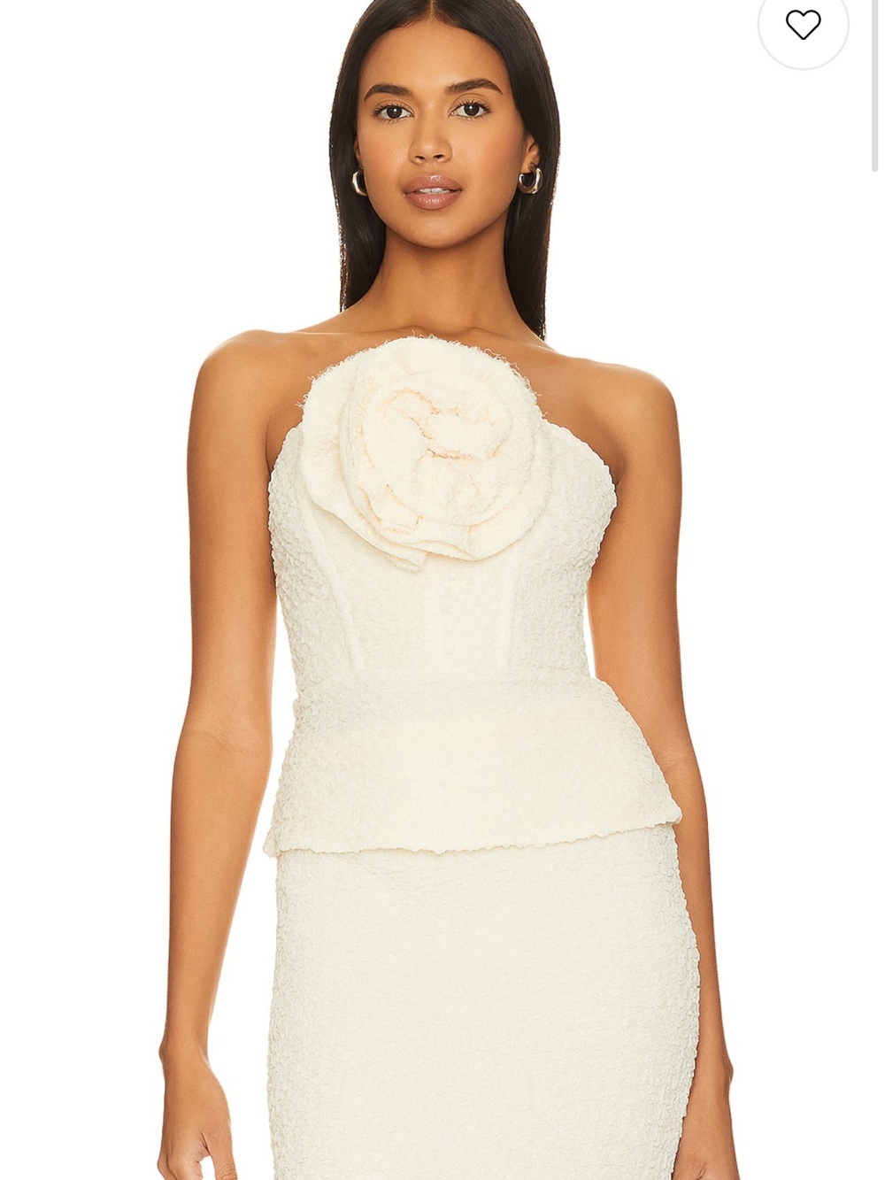 NWT LPA Romola Strapless Top in Cannoli Cream Floral Appliqué Size S